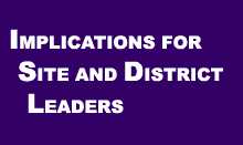 Implications for Site and District Leaders