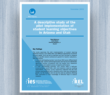 Cover for A Descriptive Study of the Pilot Implementation of Student Learning Objectives in Arizona and Utah