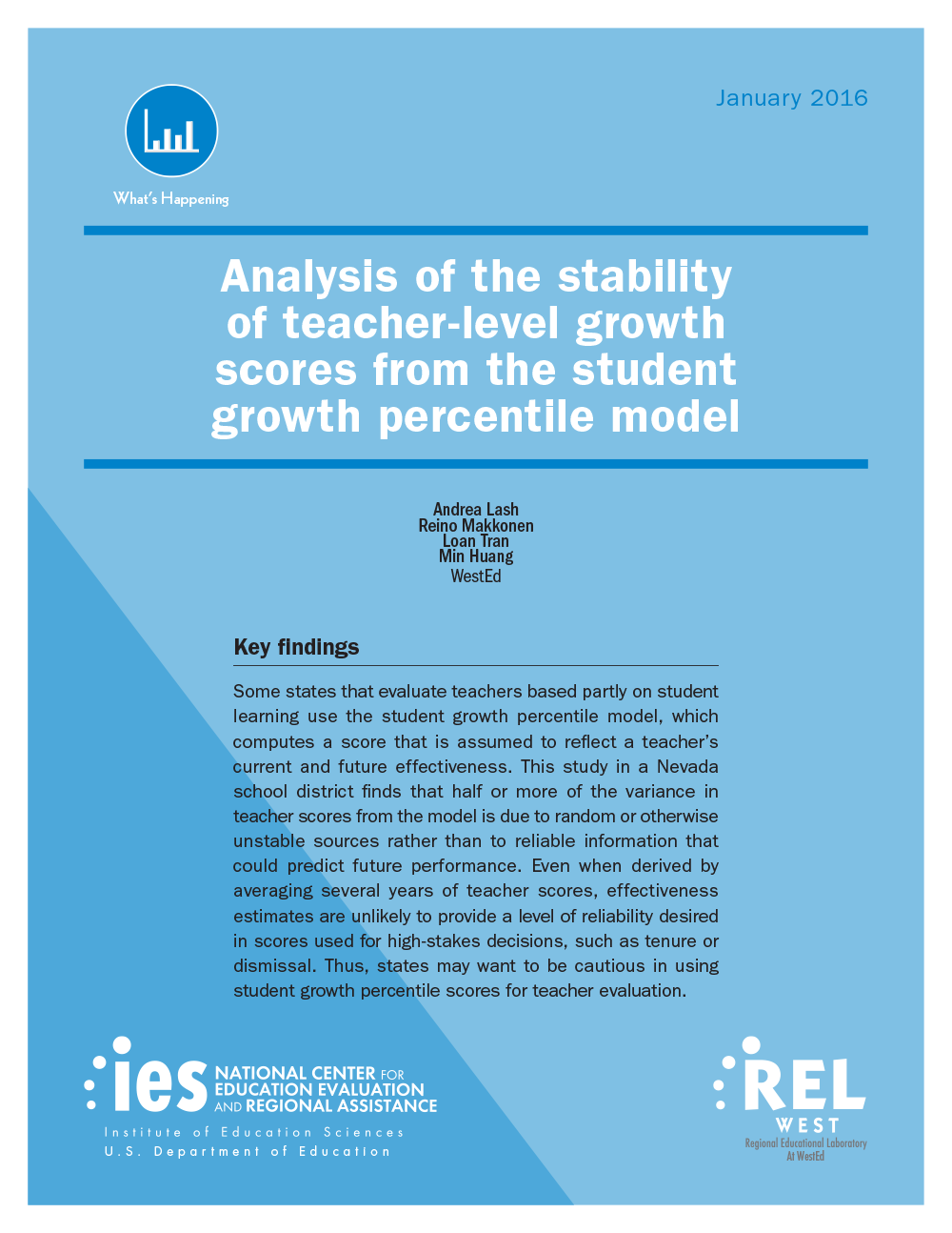 Cover for Analysis of the Stability of Teacher-Level Growth Scores From the Student Growth Percentile Model