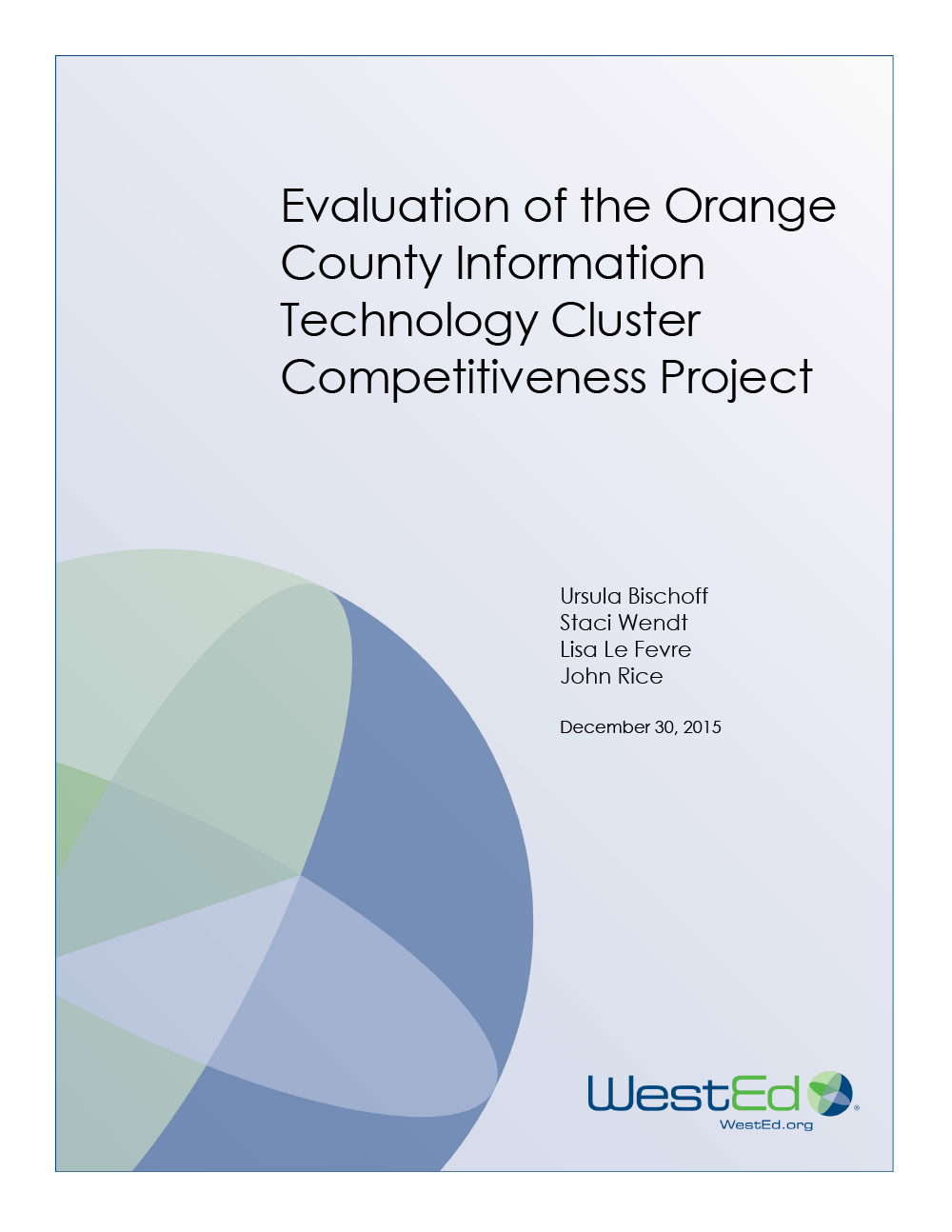 Cover for Evaluation of the Orange County Information Technology Cluster Competitiveness Project
