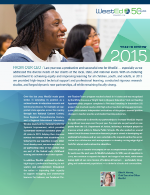 Cover WestEd 2015 Year in Review