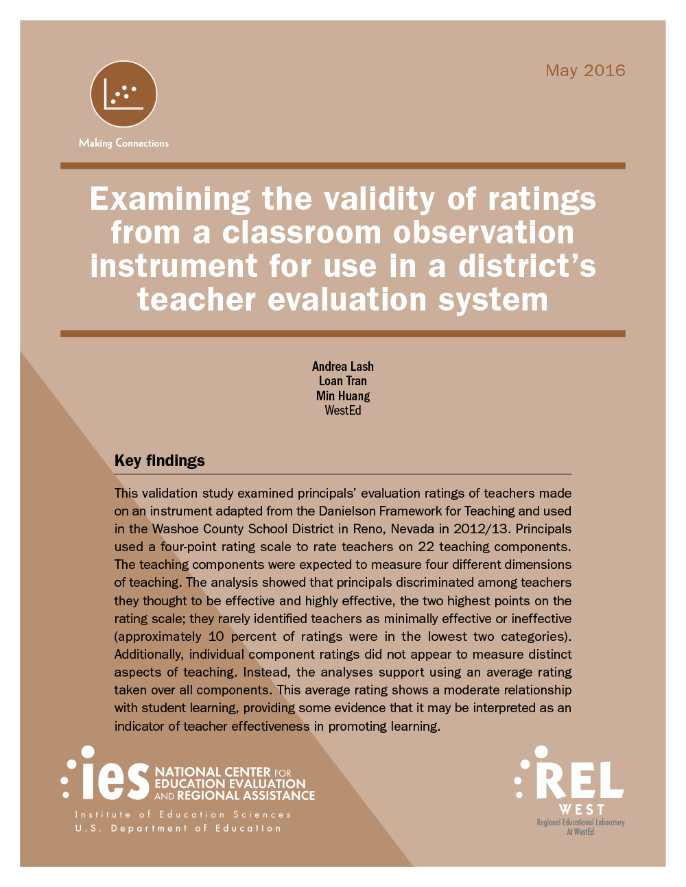 Cover Examining the Validity of Ratings From A Classroom Observation Instrument for Use in A District's Teacher Evaluation System