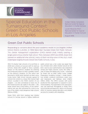 Cover for Special Education in the Turnaround Context: Green Dot Public Schools in Los Angeles