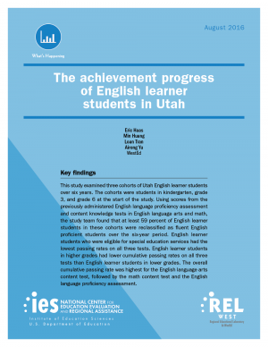 Cover The Achievement Progress of English Learner Students in Utah