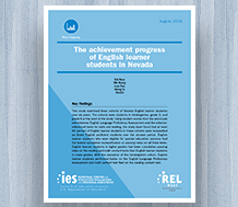 Cover for The Achievement Progress of English Learner Students in Nevada