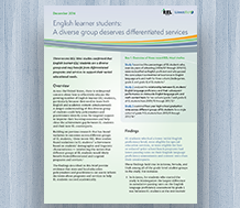 Cover of English Learner Students: A Diverse Group Deserves Differentiated Services