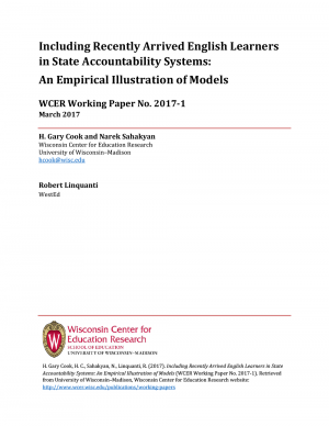 Including Recently Arrived English Learners in State Accountability Systems: An Empirical Illustration of Models