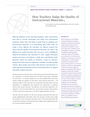 Selecting Instructional Materials, Brief 1 - Quality