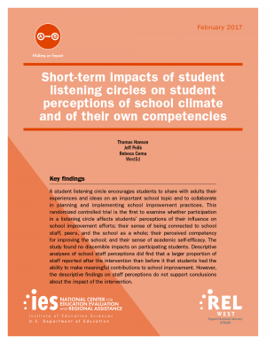 Short-term impacts of student listening circles on student perceptions of school climate and of their own competencies
