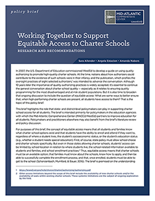 Working Together to Support Equitable Access to Charter Schools report cover