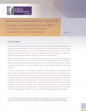 Thought Leadership Forum Brief: Turnaround Leadership and Leadership Competencies