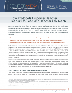 CenterView: How Protocols Empower Teacher Leaders to Lead and Teachers to Teach