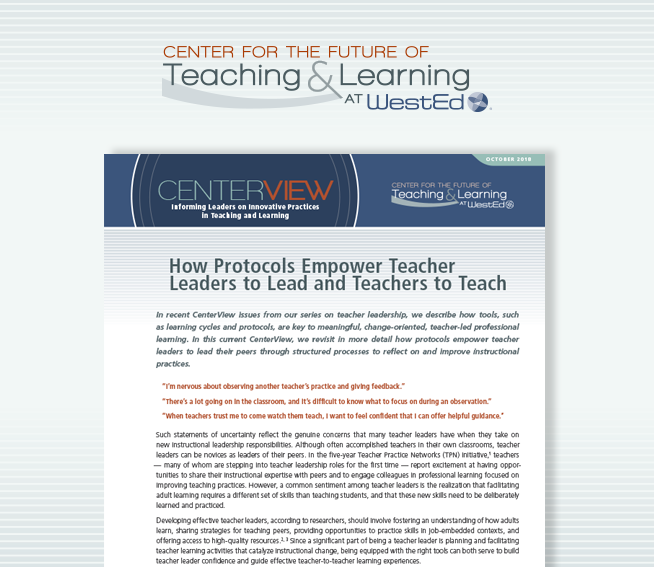 How Protocols Empower Teacher Leaders to Lead & Teachers to Teach