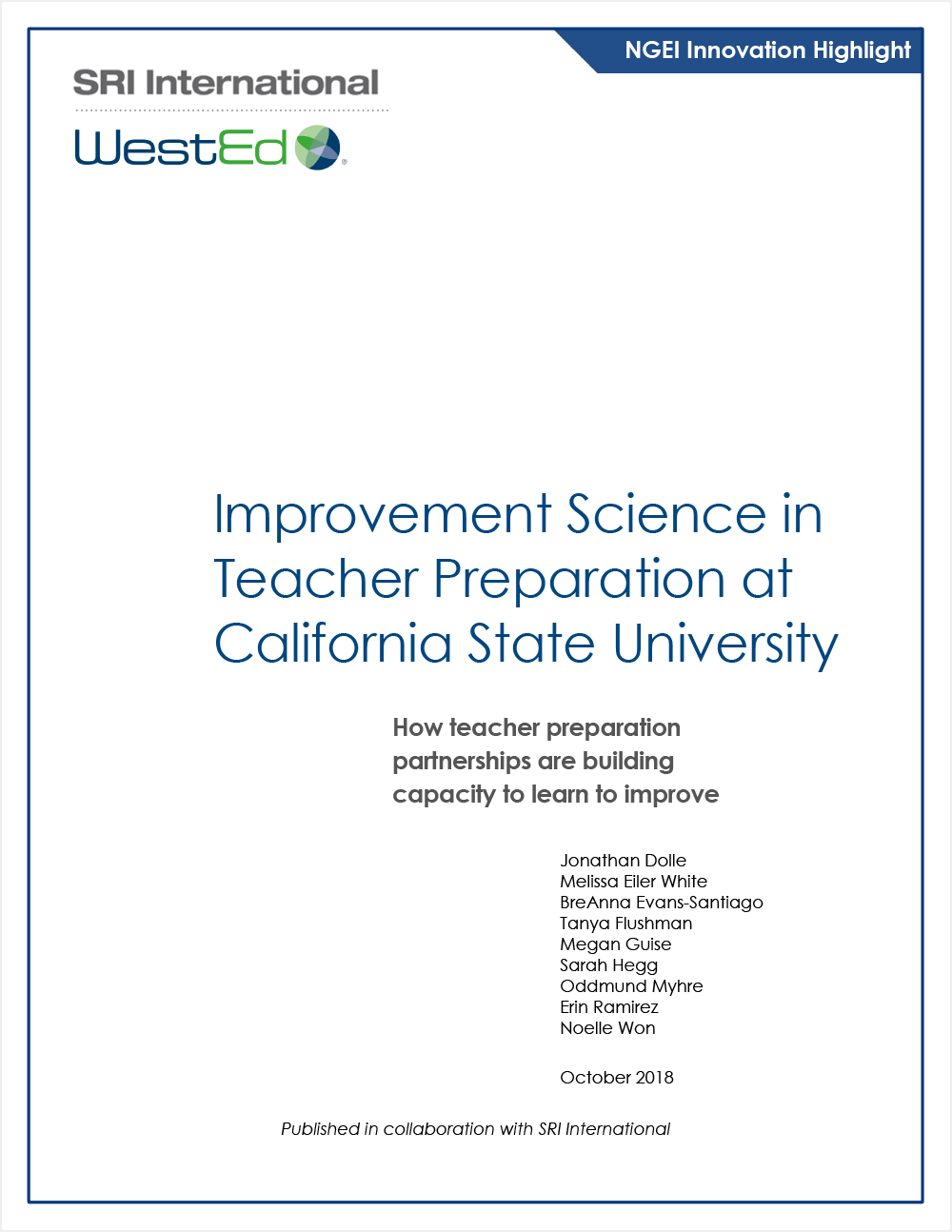 Improvement Science in Teacher Preparation at California State University
