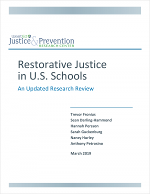 Restorative Justice in U.S. Schools: An Updated Research Review