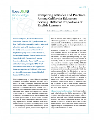 Comparing Attitudes and Practices Among California Educators Serving Different Proportions of English Learners