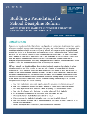 Building a Foundation for School Discipline Reform: Action Steps for States to Improve the Collection and Use of Data on School Discipline