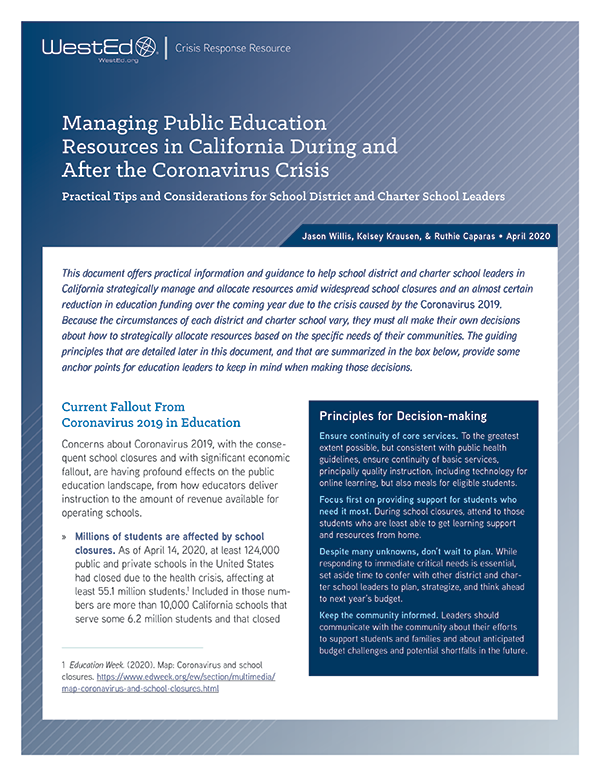 Managing Public Education Resources Brief Cover