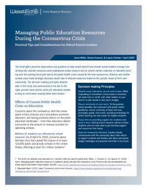 Cover - Managing Public Education Resources During the Coronavirus Crisis