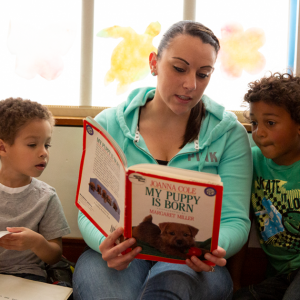 Teacher reading with students