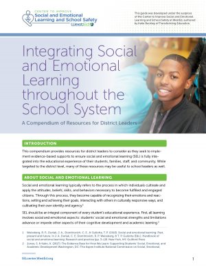 Integrating Social and Emotional Learning throughout the School System