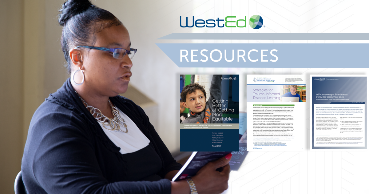 WestEd Resources and Adult reading a resource