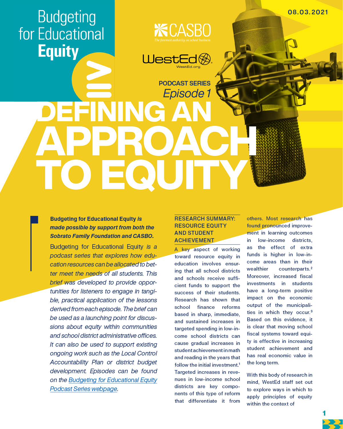 Podcast Series, Episode 1: Defining an approach to equity