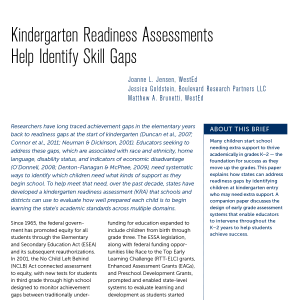 Policy Perspectives: Kindergarten Readiness Assessments Help Identify Skill Gaps