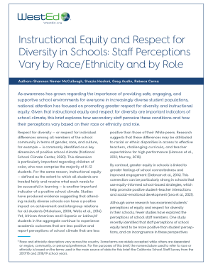 Instructional Equity and Respect for Diversity in Schools: Staff Perceptions Vary by Race/Ethnicity and by Role
