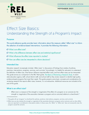 Effect Size Basics: Understanding the Strength of a Program's Impact