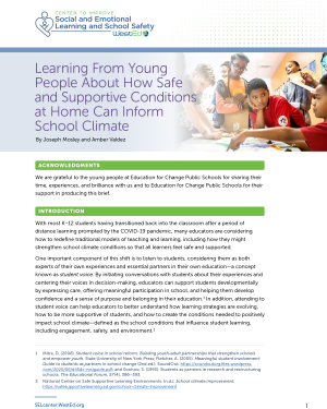 Learning From Young People About How Safe and Supportive Conditions at Home Can Inform School Climate