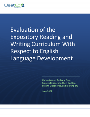 Evaluation of the Expository Reading and Writing Curriculum With Respect to English Language Development