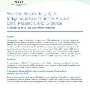 Working Respectfully with Indigenous Communities Around Data and Evidence: A Resource for State Education Agencies