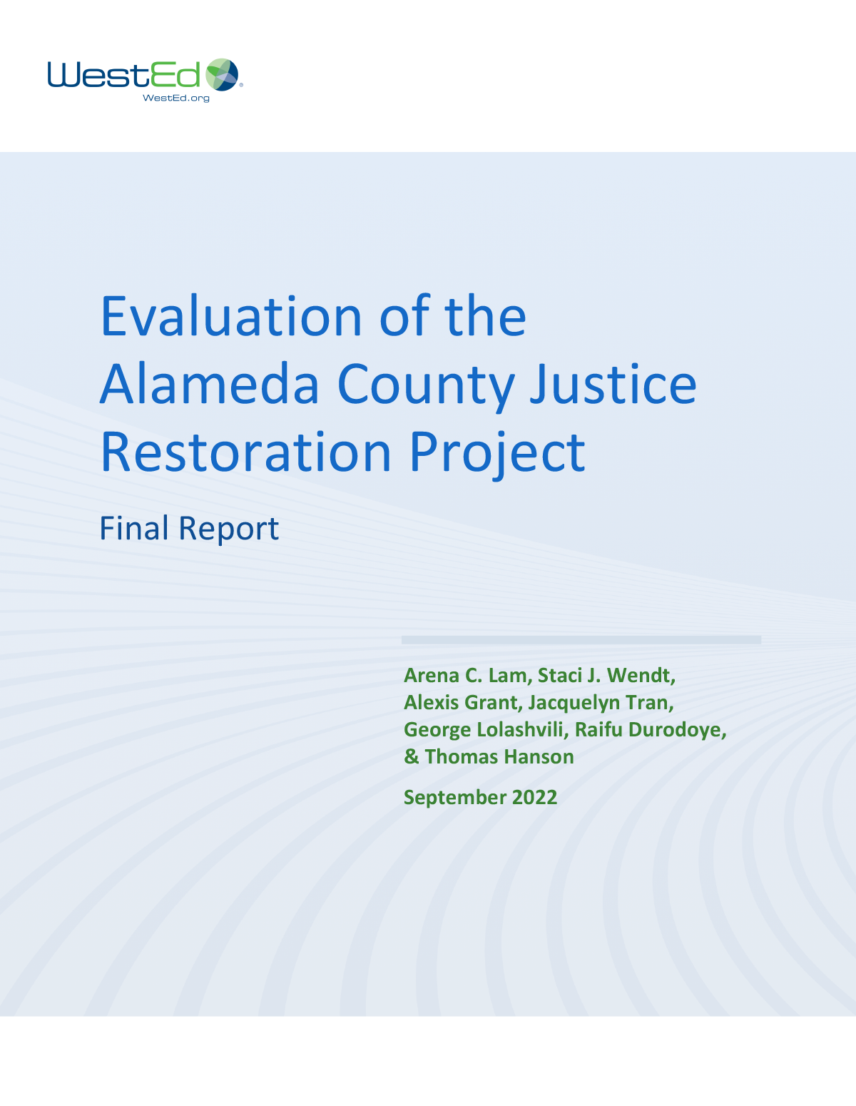 Evaluation of the Alameda County Justice Restoration Project