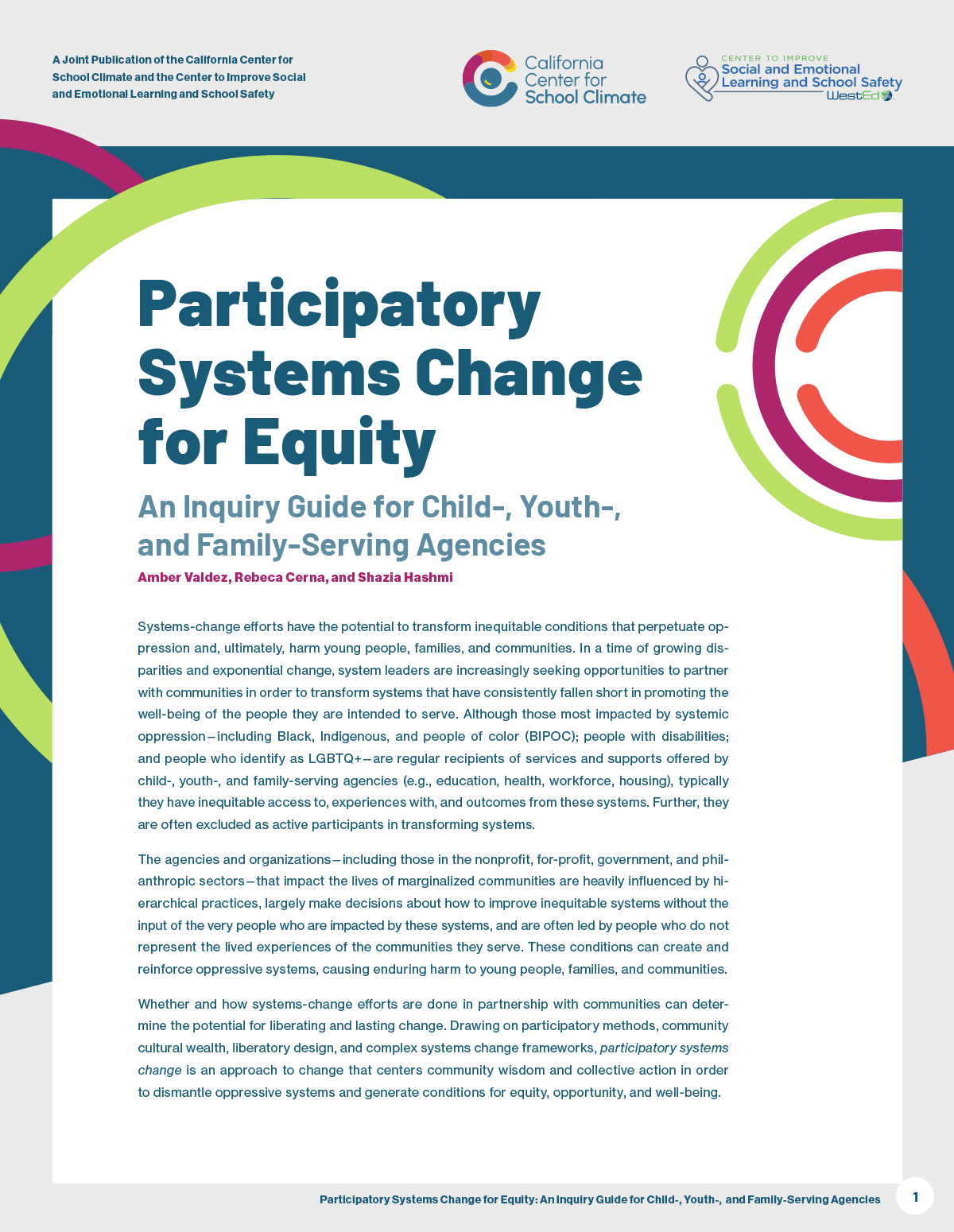 Participatory Systems Change for Equity: An Inquiry Guide for Child-,Youth-, and Family-Serving Agencies