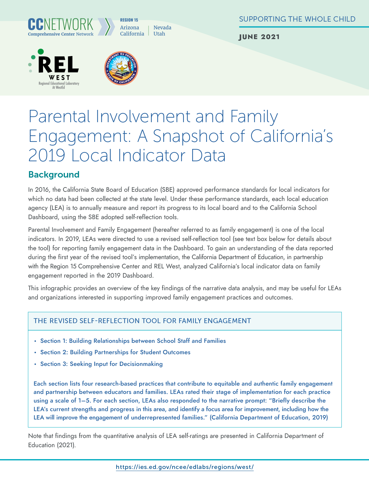 Parental Involvement and Family Engagement: A Snapshot of California’s 2019 Local Indicator Data