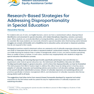 Research-Based Strategies for Addressing Disproportionality in Special Education