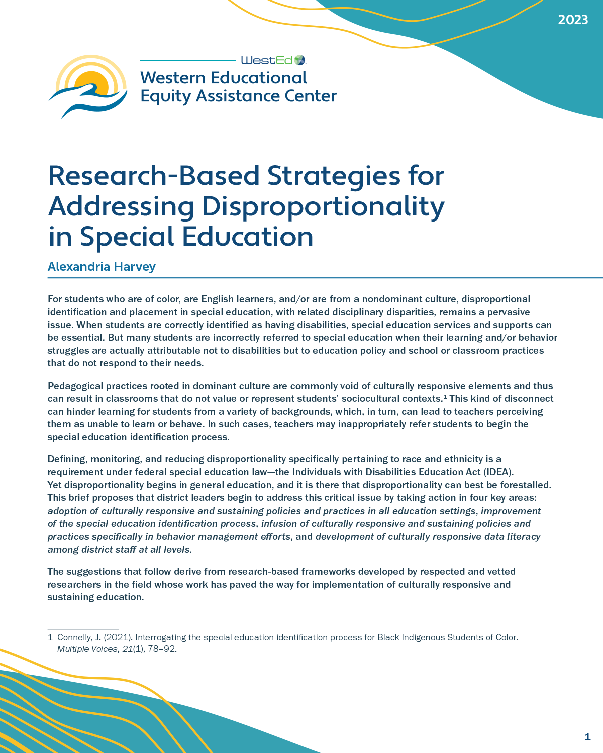 Research-Based Strategies for Addressing Disproportionality in Special Education