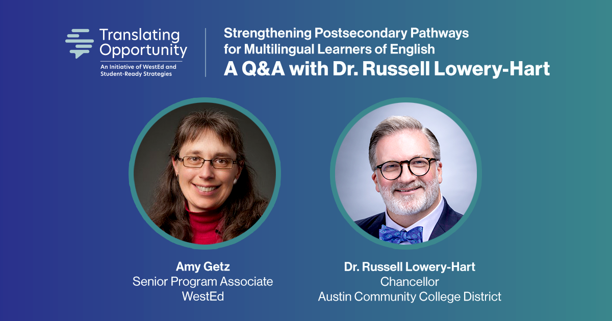 Dr. Russell Lowery-Hart in conversation with Amy Getz