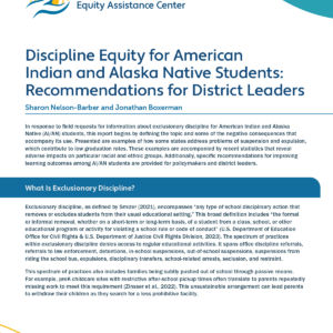 Discipline Equity for American Indian and Alaska Native Students: Recommendations for District Leaders