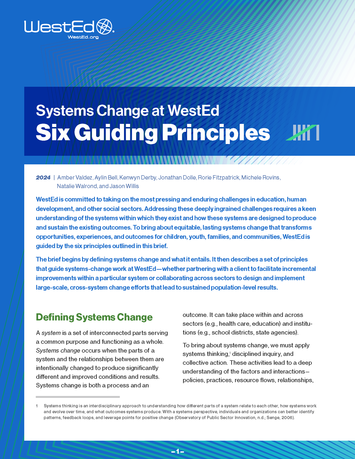 Systems Change at WestEd: Six Guiding Principles