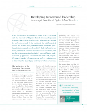 Cover image for Developing turnaround leadership