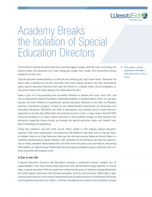 Cover image for article: Academy Breaks the Isolation of Special Education Directors