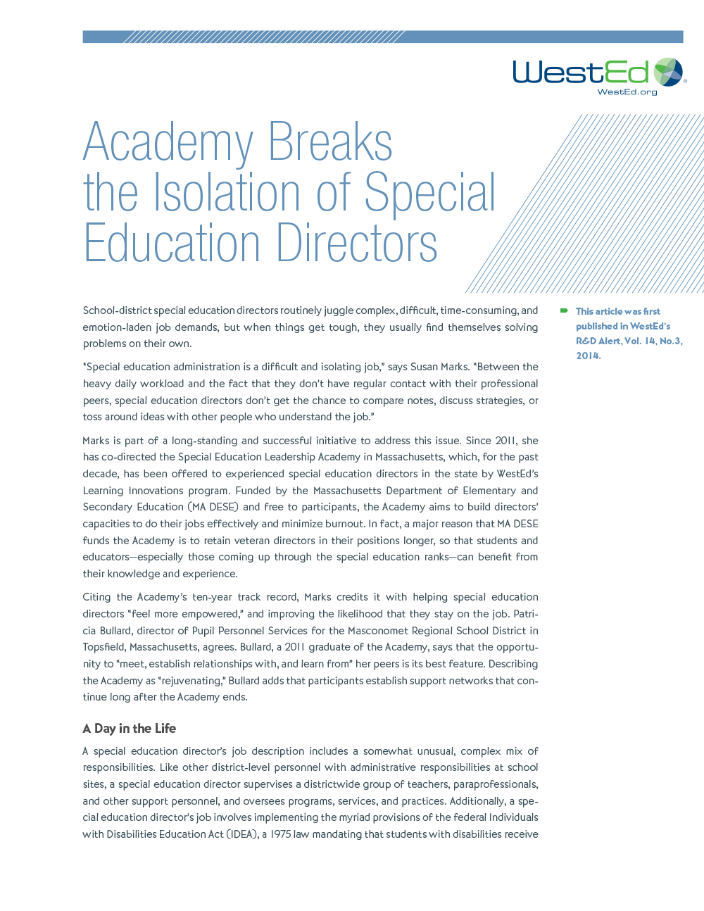 Cover image for article: Academy Breaks the Isolation of Special Education Directors
