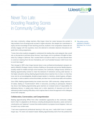 Cover image for Article: Never Too Late: Boosting Reading Skills in Community College