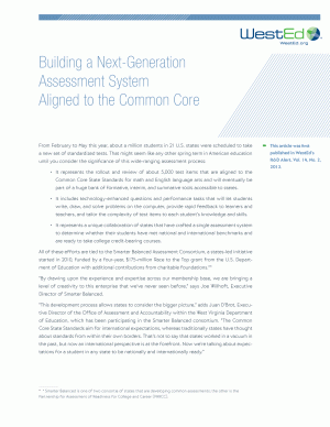 Cover image for Building a Next-Generation Assessment System Aligned to the Common Core