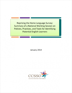 Cover image for CCSSO: Common EL Definition: Reprising the Home Language Survey