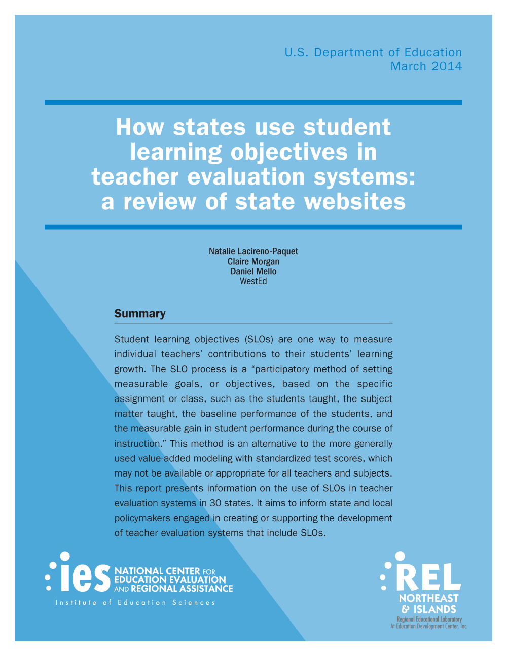 Cover image for How states use student learning objectives in teacher evaluation systems: a review of state websites