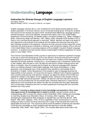 Cover image of Instruction for Diverse Groups of English Language Learners